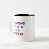 Het gaan een Grote Zuster zijn Tweekleurige Koffiemok (Voorkant links)