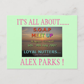 HET GAAT ALLEMAAL OM...ALEX PARKS. BRIEFKAART