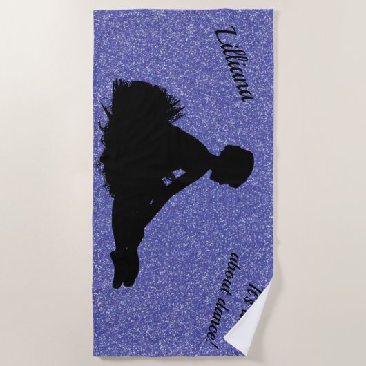 Het gaat allemaal om Dance. Glitter Beach Towel Strandlaken (Voorkant)