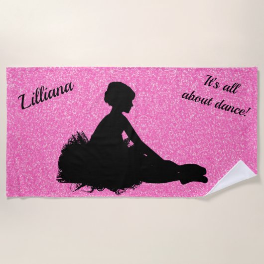 Het gaat allemaal om Dance. Glitter Beach Towel Strandlaken (Voorkant)
