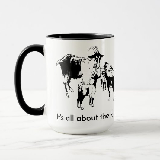 Het gaat allemaal om de kinderen! Geitten met kind Mok (Links)