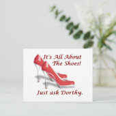 Het gaat allemaal om de schoenen briefkaart (Staand voorkant)