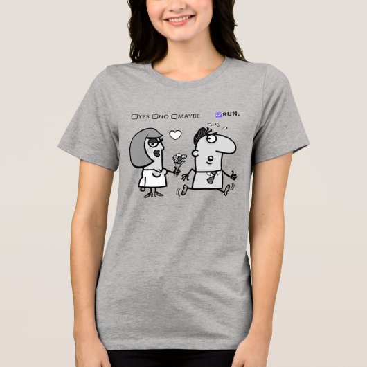 Het gaat fout: Grappig Cartoon ontwerp Tri-Blend Shirt (Voorkant)