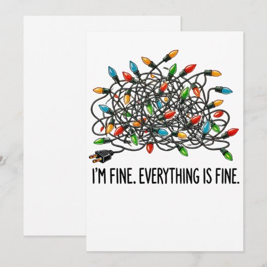 Het gaat goed, alles is goed kerstverlichting feestdagenkaart (Voorkant / Achterkant)