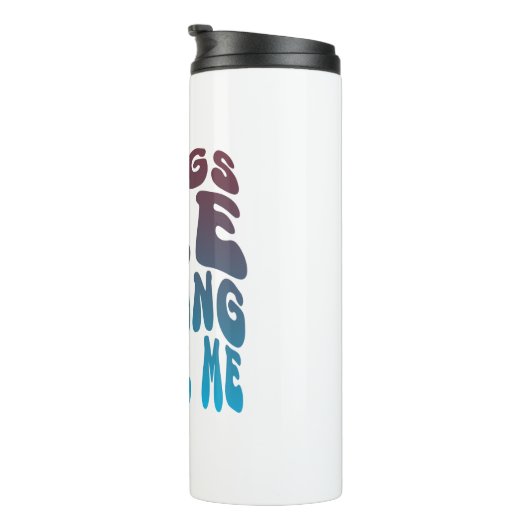 "Het gaat goed met me" Waterfles Thermosbeker (Geroteerd rechts)