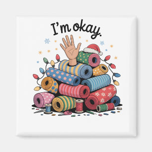 Het gaat goed met mij, Funny Quilting Kerstliefheb Magneet