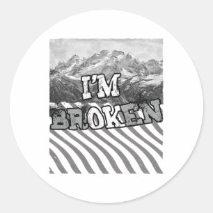 Het gaat goed met mij Gebroken-ik ben Gebroken Ronde Sticker