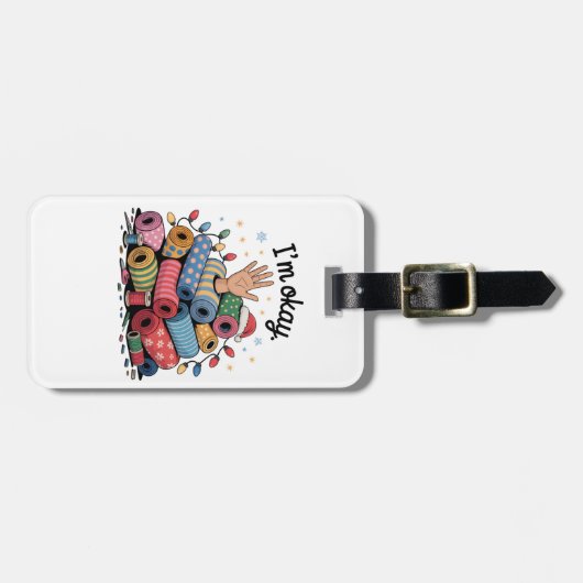 Het gaat goed met mij, grappig quilten voor Kerstm Bagagelabel (Voorkant horizontaal)