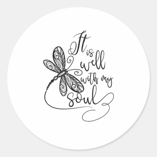 Het gaat goed met mijn Soul Dragonfly Christelijke Ronde Sticker (Voorkant)