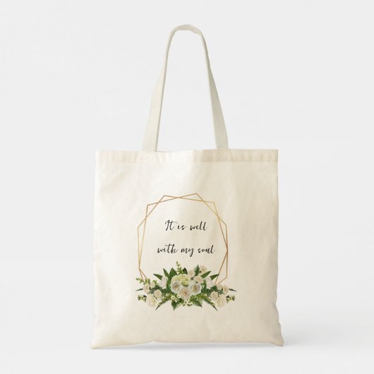 Het gaat goed met mijn ziel bloemenkrans tote bag (Achterkant)