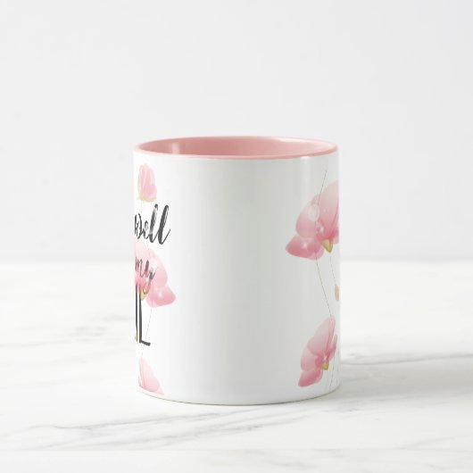 "Het gaat goed met mijn ziel" en bloemen Mok (Midden)