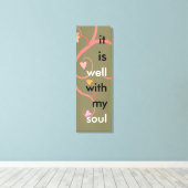 "Het gaat goed met mijn ziel" Quote w / Hearts & S Canvas Afdruk (Insitu (Houten vloer))