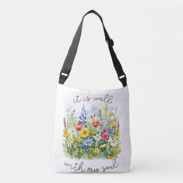 Het gaat goed met mijn ziel wilde bloem Christelij Crossbody Tas