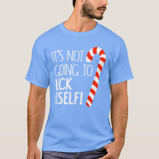 Het gaat het niet likken Het volwassene kersthem m T-shirt