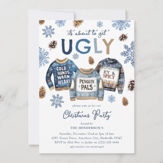 Het gaat lelijk worden! Grappig kerstfeest Kaart (Voorkant)