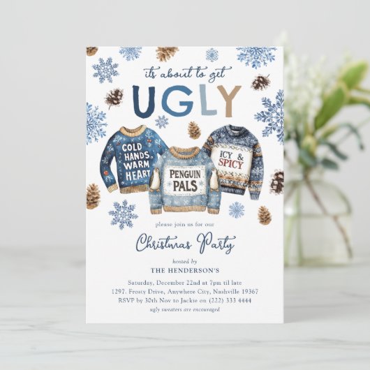 Het gaat lelijk worden! Grappig kerstfeest Kaart (Staand voorkant)