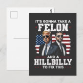 Het gaat misdadiger en hillbilly Trump Vance nemen Briefkaart (Voorkant / Achterkant)