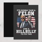 Het gaat misdadiger en hillbilly Trump Vance nemen Feestdagenkaart (Voorkant / Achterkant)