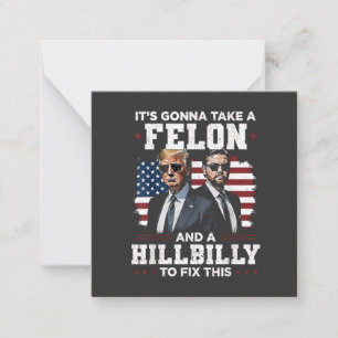 Het gaat misdadiger en hillbilly Trump Vance nemen Notitiekaartje