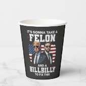 Het gaat misdadiger en hillbilly Trump Vance nemen Papieren Bekers (Voorkant)