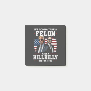 Het gaat misdadiger en hillbilly Trump Vance nemen Post-it® Notes