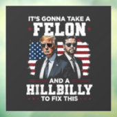 Het gaat misdadiger en hillbilly Trump Vance nemen Raamsticker (Vel 3)