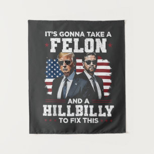 Het gaat misdadiger en hillbilly Trump Vance nemen Wandkleed