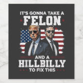 Het gaat misdadiger en hillbilly Trump Vance nemen Wijn Etiket (Enkel label)