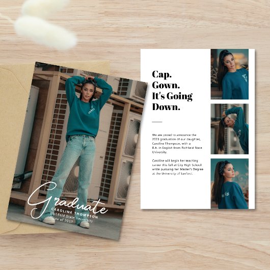 "Het gaat naar beneden" Modern Photo Collage Afstu Aankondiging