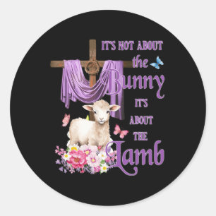 Het gaat niet om de bunny maar om de Lamb Cute. Ronde Sticker