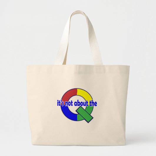 Het gaat niet om het Q Grote Tote Bag (Voorkant)