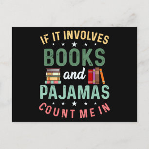 HET GAAT OM BOEKEN & PYJAMA'S TEL ME IN Grappig Le Briefkaart