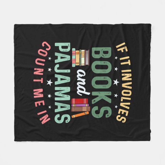 HET GAAT OM BOEKEN & PYJAMA'S TEL ME IN Grappig Le Fleece Deken (Voorkant (Horizontaal))