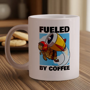 Het gaat om de Coffee Funny Flying Tortoise Cartoo Grote Koffiekop