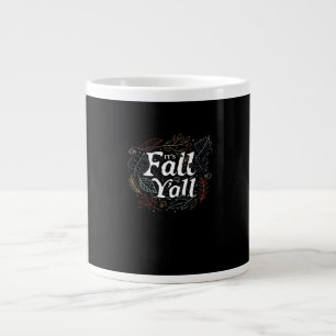 Het gaat om de Herfst Y’all Autumn Design Retro Cl Grote Koffiekop