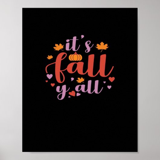 Het gaat om de Herfst Y’all Retro Classic Poster (Voorkant)