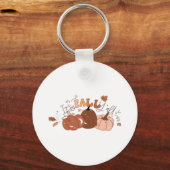 Het gaat om de Herfst Y’all Retro Classic Sleutelhanger (Voorkant)