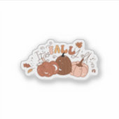 Het gaat om de Herfst Y’all Retro Classic Sticker (Voorkant)