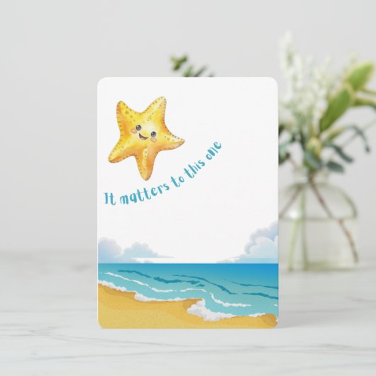 Het gaat om dit ene verhaal over zeesterren. (Staand voorkant)