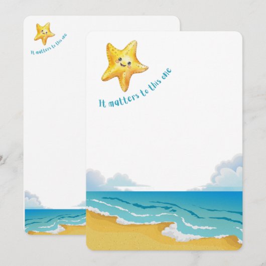 Het gaat om dit verhaal, Starfish Story. Feestdagenkaart (Voorkant / Achterkant)