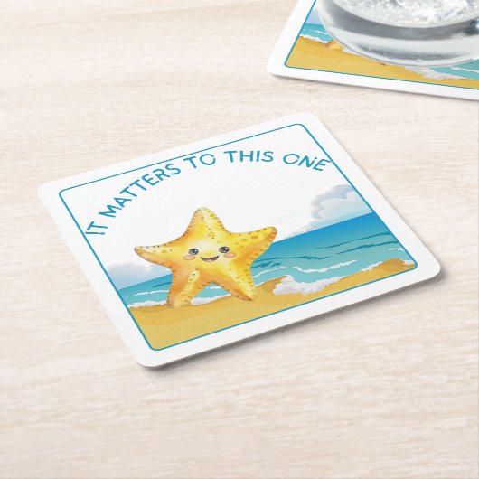 Het gaat om dit verhaal, Starfish Story. Kartonnen Onderzetters (Schuin)