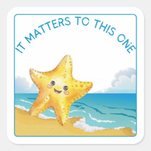 Het gaat om dit verhaal, Starfish Story. Vierkante Sticker