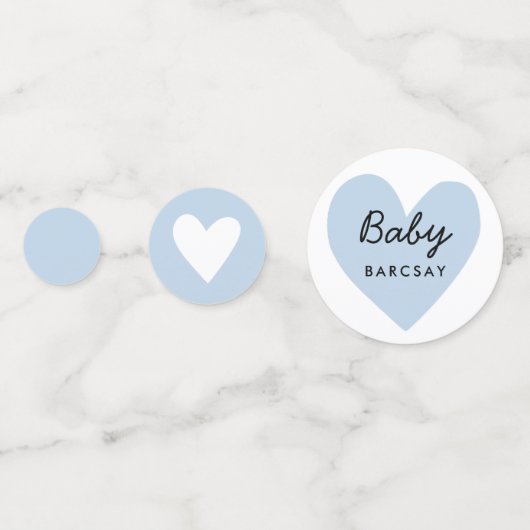 Het gaat om het Blue Modern Heart Baby shower Confetti (Achterkanten)