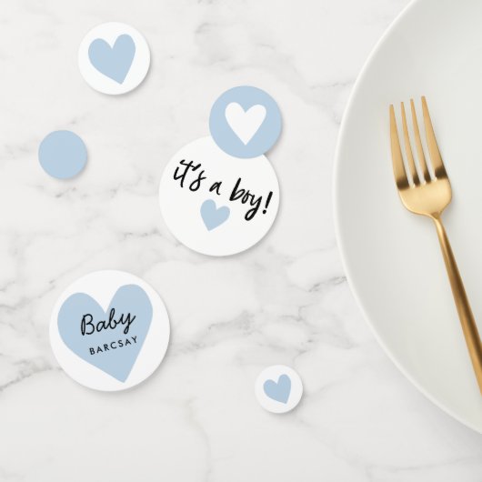 Het gaat om het Blue Modern Heart Baby shower Confetti (Groep)
