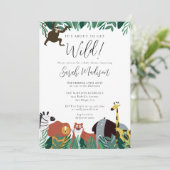 Het gaat om het Wild Safari Animals Baby shower Kaart (Staand voorkant)