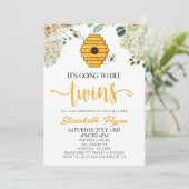 Het gaat om tweeling-hommel-Baby shower Kaart (Staand voorkant)