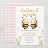 Het gaat om Twin Baby shower zonnebloemen Kaart (Voorkant / Achterkant)