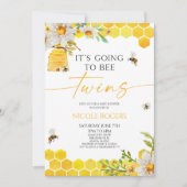 Het gaat om Twins Beehive Floral Baby shower Kaart (Voorkant)