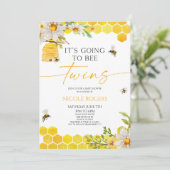 Het gaat om Twins Beehive Floral Baby shower Kaart (Staand voorkant)