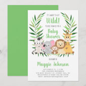 Het gaat om Wild Safari Animal Baby shower Kaart (Voorkant / Achterkant)